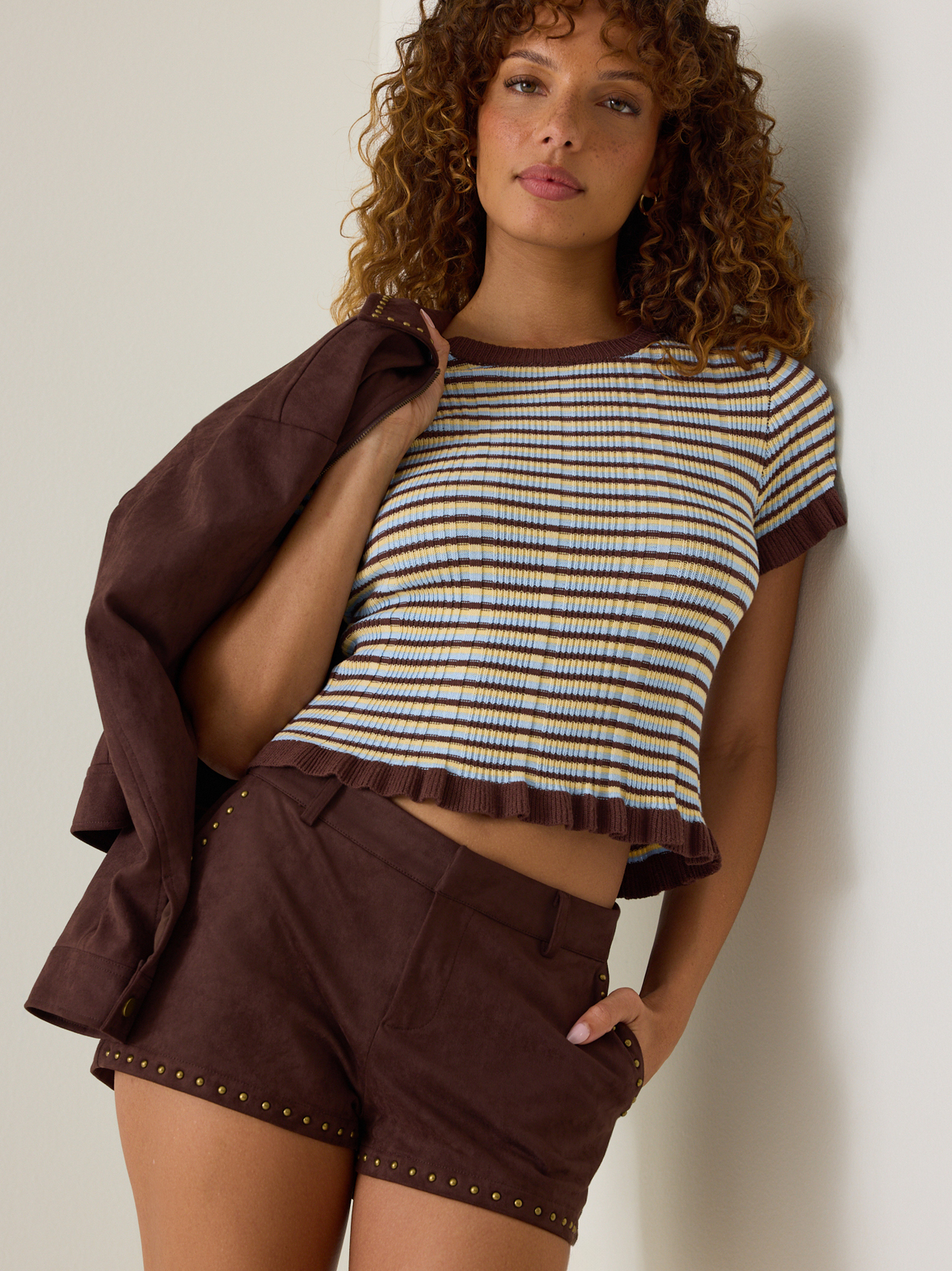 Lennox Suede Short in Chocolate Brown | Altar'd State