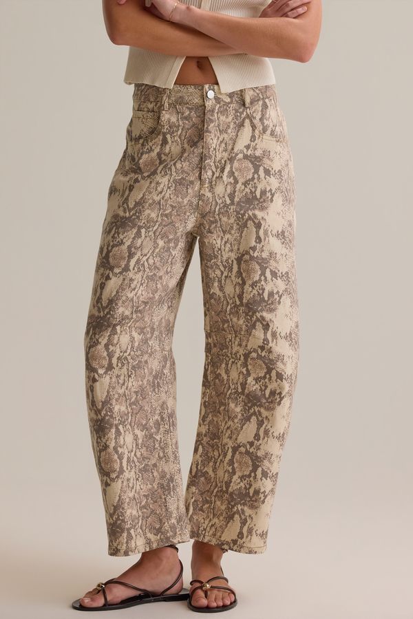 Josie Snake Skin Barrel Pant Detail 5 - Altar'd State