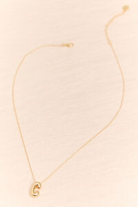18k Gold C Bubble Monogram Necklace Detail 2 - Altar'd State