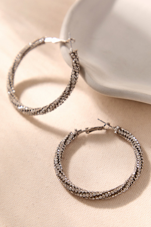 Starlight Rhinestone Hoop Earrings - Altar'd State - 