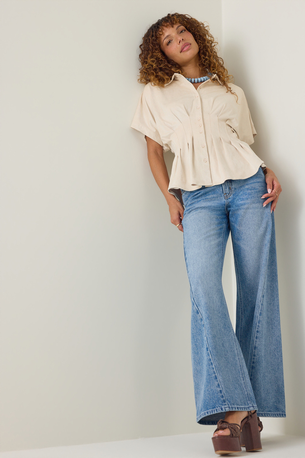 Keziah Suede Short-Sleeve Top Detail 2 - Altar'd State