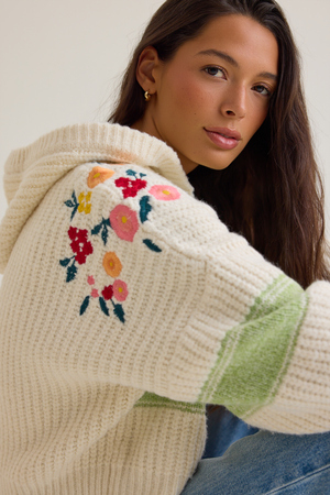 Lilyana Embroidered Hoodie Sweater - Altar'd State