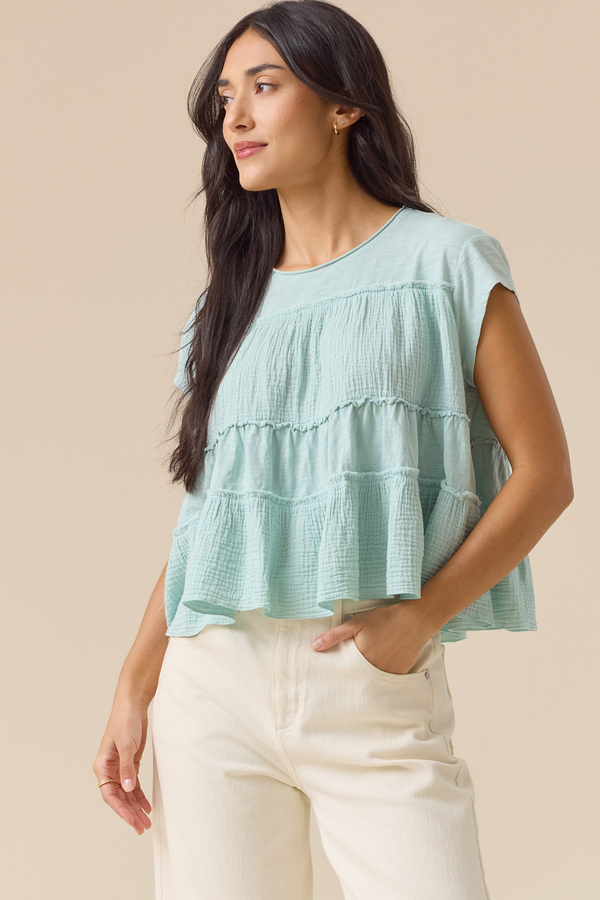 Mara Tiered Babydoll Top Detail 2 - Altar'd State