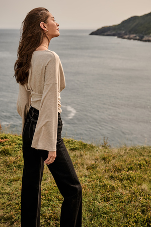 Gemma V-Neck Long Sleeve Top - Altar'd State - 