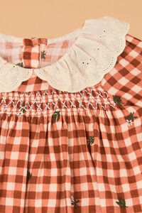 Clementine Gingham Embroidered Baby Dress Detail 2 - Altar'd State