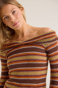 Mayte Striped Sweater Detail 4 - Altar'd State