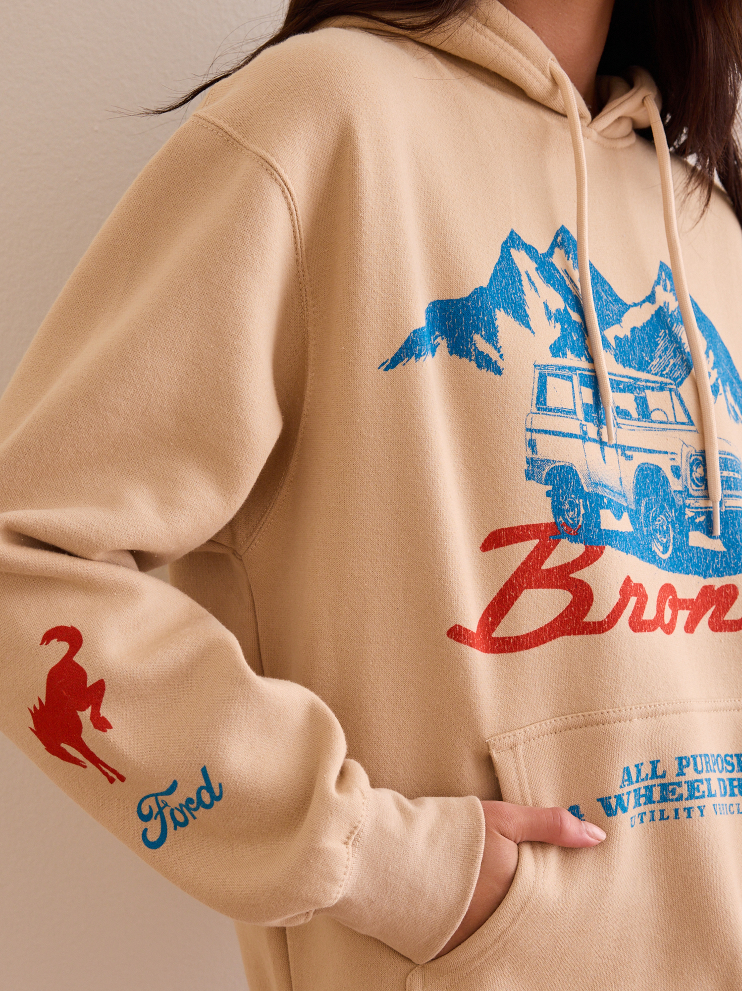 Bronco Oversized Hoodie in Ivory Multi | AS Revival