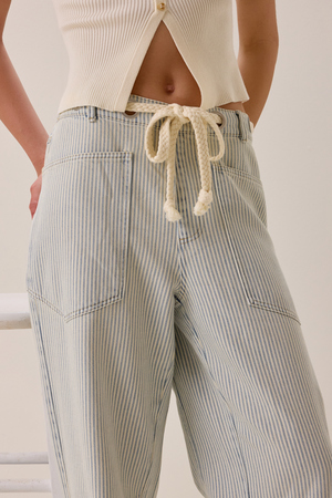 Laine Striped Barrel Jeans - Altar'd State - 