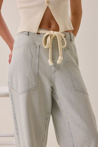 Laine Striped Barrel Jeans Detail 2 - Altar'd State