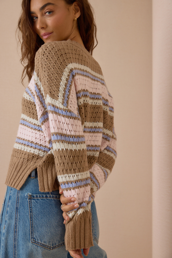 Adley Striped Sweater Detail 5 - Altar'd State