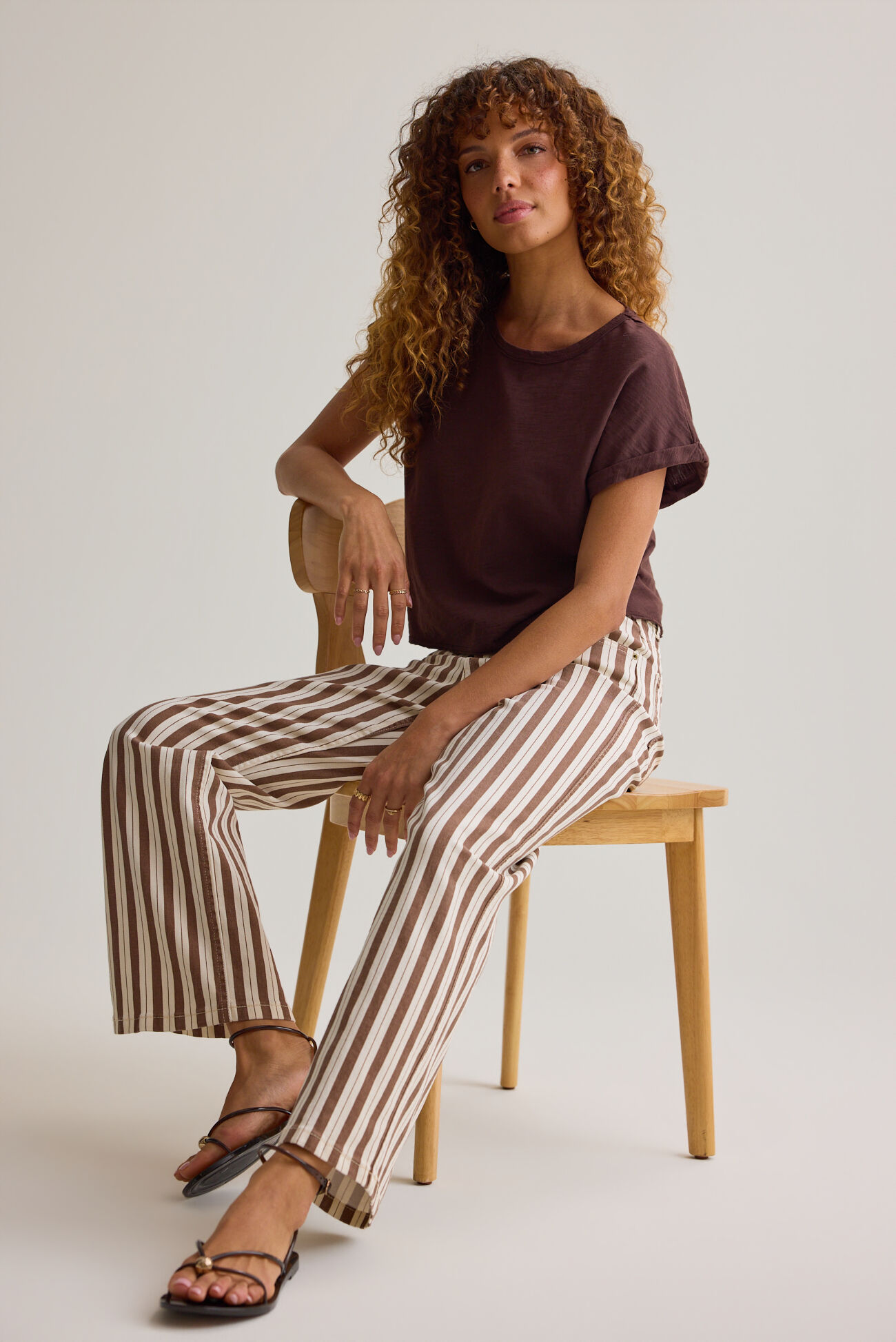Demi Slub Roll Sleeve Tee