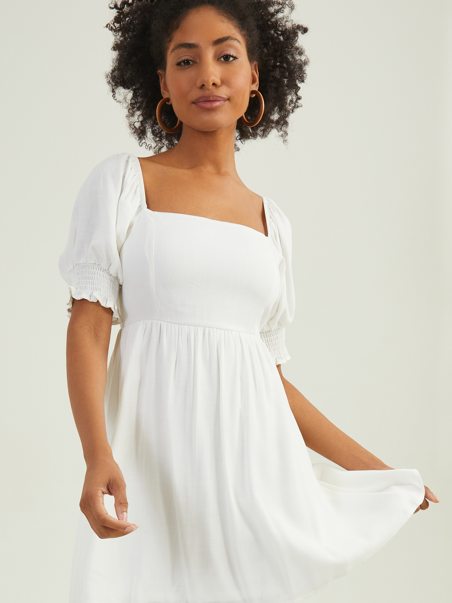 Designer Smocked Mini Dress