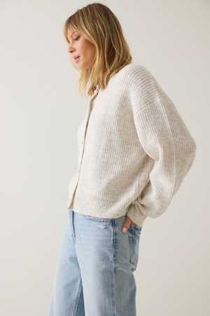 Calla Ribbed Pearl-Button Oversized Cardigan - Altar'd State