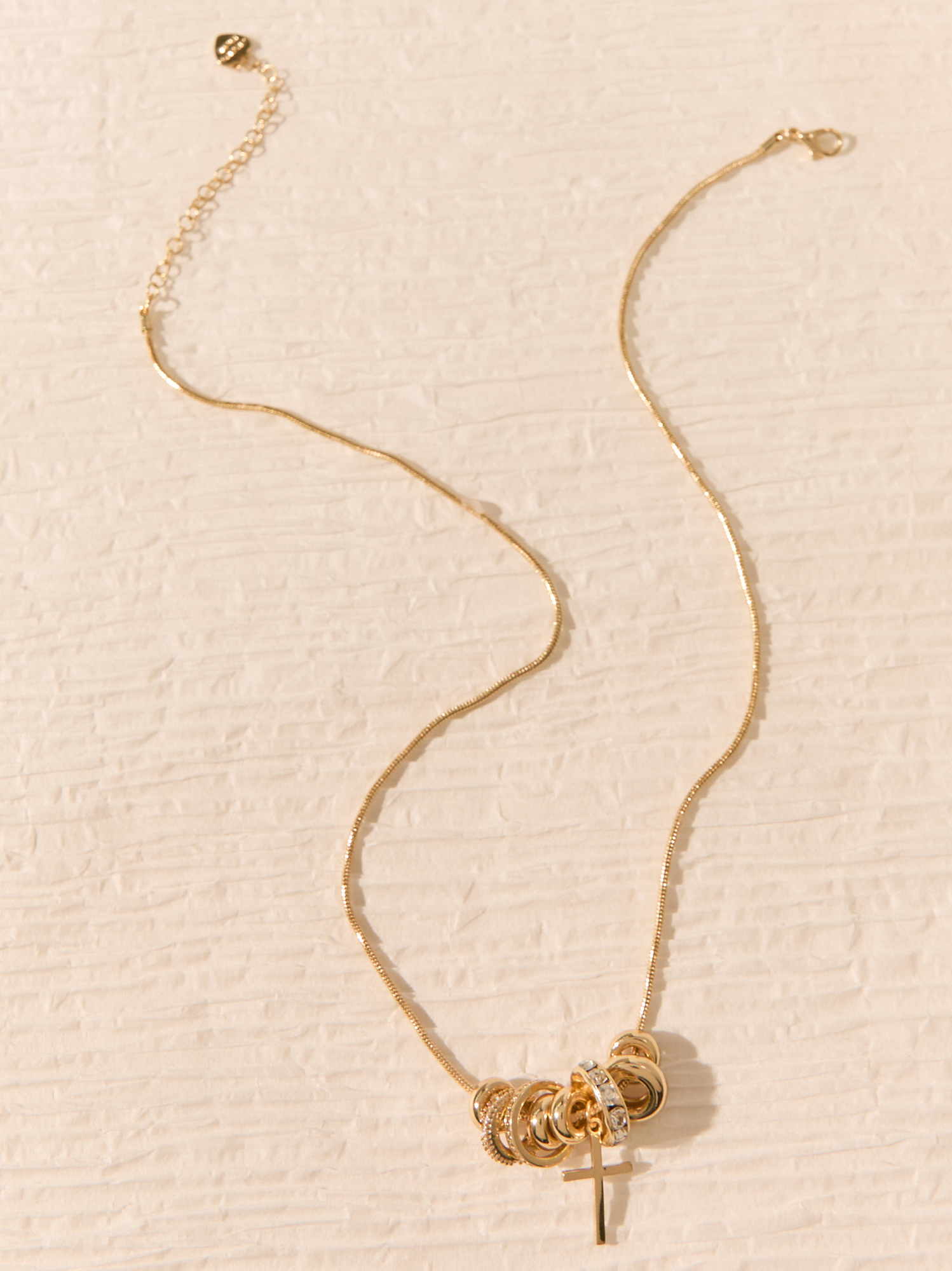 18K Gold Rondelle Cross Slider Necklace | Altar'd State