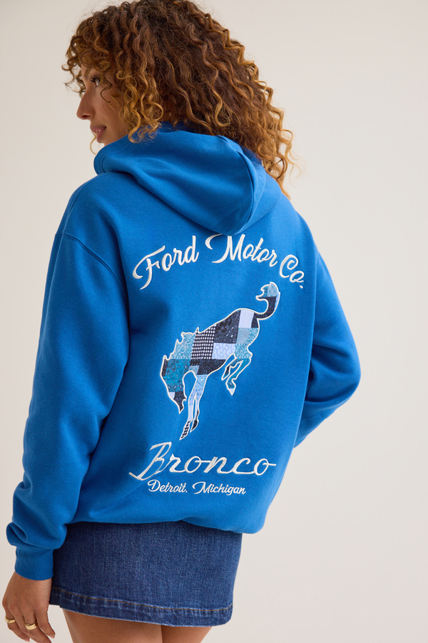 Ford Bronco Patchwork Graphic Hoodie Detail 2 - Altar'd State