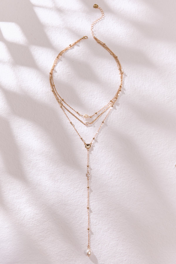 Triple Layer Pearl Necklace - Altar'd State