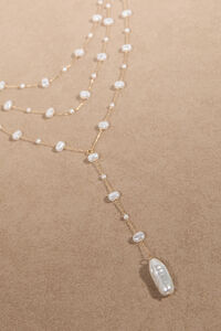 Layered Pearl Lariat Necklace Detail 2 - Altar'd State