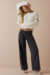 Violetta Whipstitch Pullover Sweater Detail 2 - Altar'd State