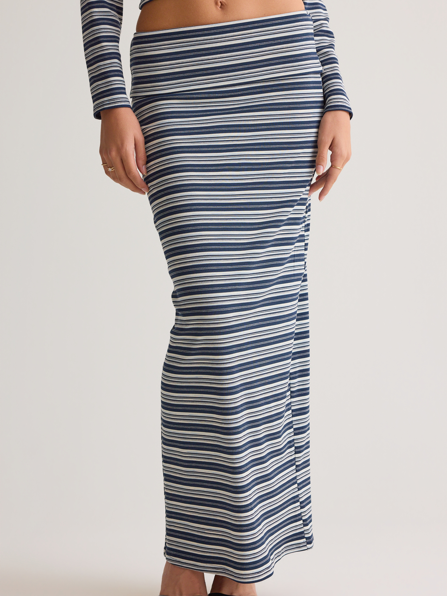 Lisa Striped Maxi Skirt in Blue Multi | Altar'd State