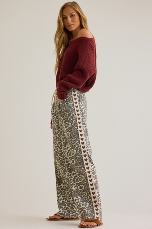 Meredith Cheetah Heart Pants - Altar'd State - 