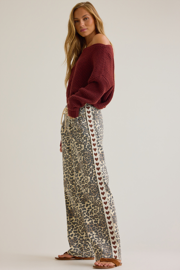 Meredith Cheetah Heart Pants - Altar'd State