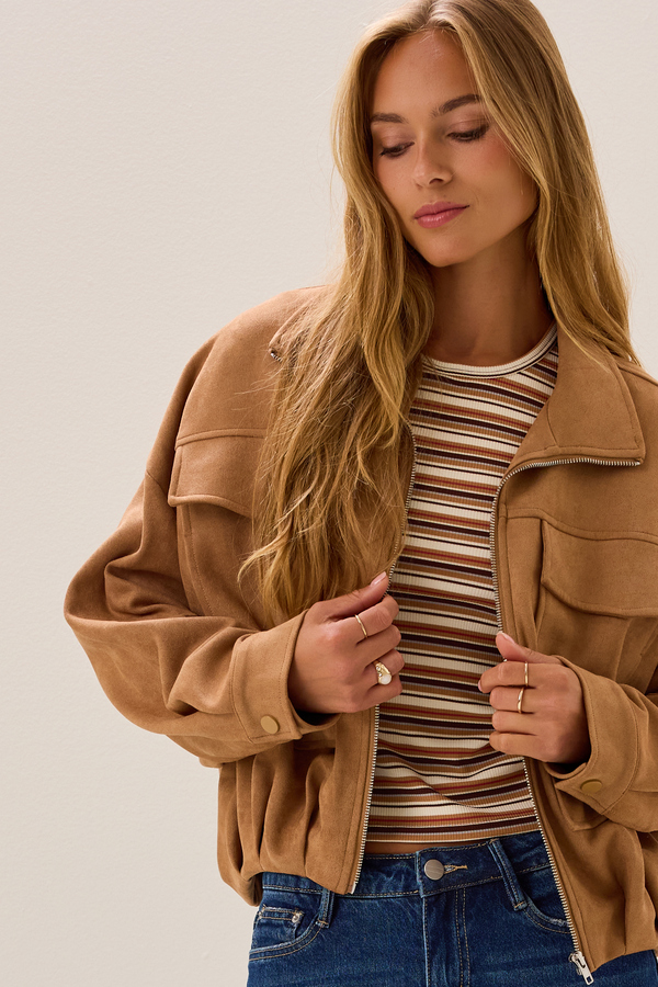 Millie Suede Jacket Detail 2 - Altar'd State