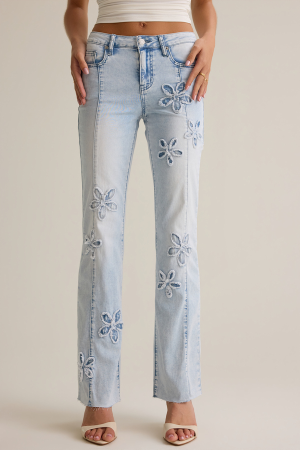 Bea Flower Patchwork Jeans Detail 2 - Altar'd State