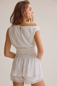 Romy Off Shoulder Romper Detail 6 - Altar'd State