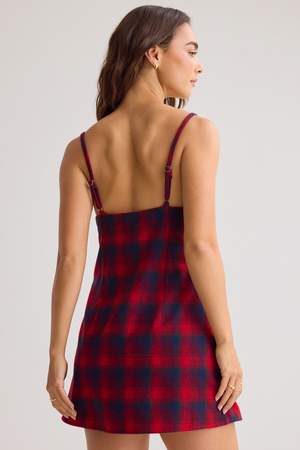 Lenna Plaid Mini Dress - Altar'd State - 