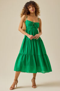 green emerald velvet dress Green Abstract Maxi Dress Tiered Strappy