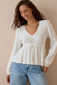 Hayley Knit Tie Sweater Detail 2 - Altar'd State
