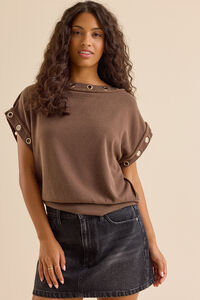 Jovie Boatneck Grommet Top Detail 2 - Altar'd State