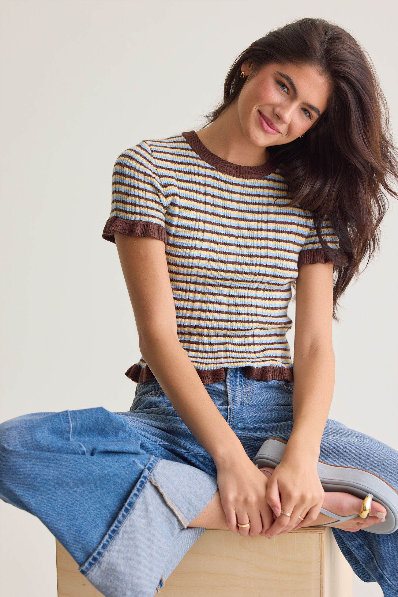 Rylan Striped Knit Tee