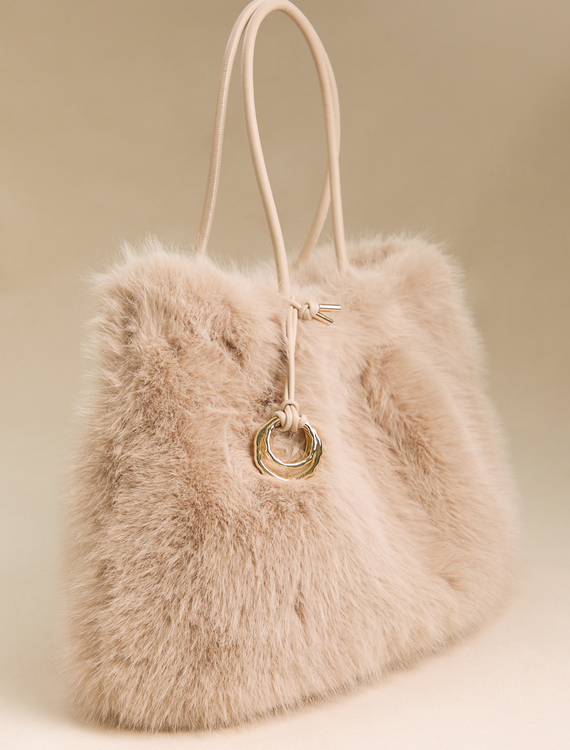 Dolce Vita Aspen Fur Charm Tote Detail 3 - Altar'd State