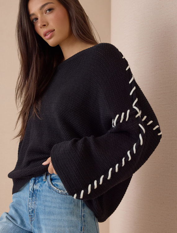 Hassie Stitch Sweater Detail 1 - Altar'd State