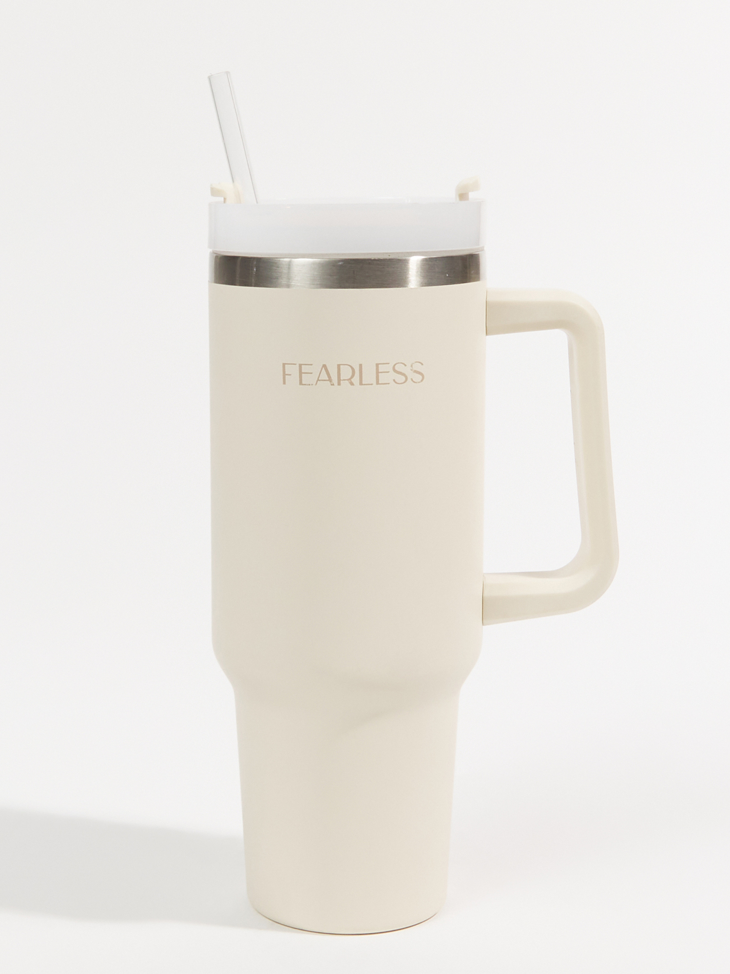 Fearless Kait 40oz Insulated Cup With Handle in Cream | Altar'd State