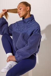 Snowfall Patchwork Sherpa Jacket Detail 2 - Altar'd State
