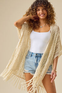 Alessia Crochet Fringe Kimono Detail 2 - Altar'd State