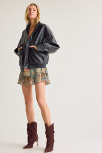 Mona Vegan Leather Bomber Jacket Detail 3 - Altar'd State