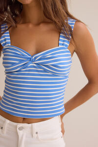 Everlee Stripe Twist Knot Tank Detail 2 - Altar'd State