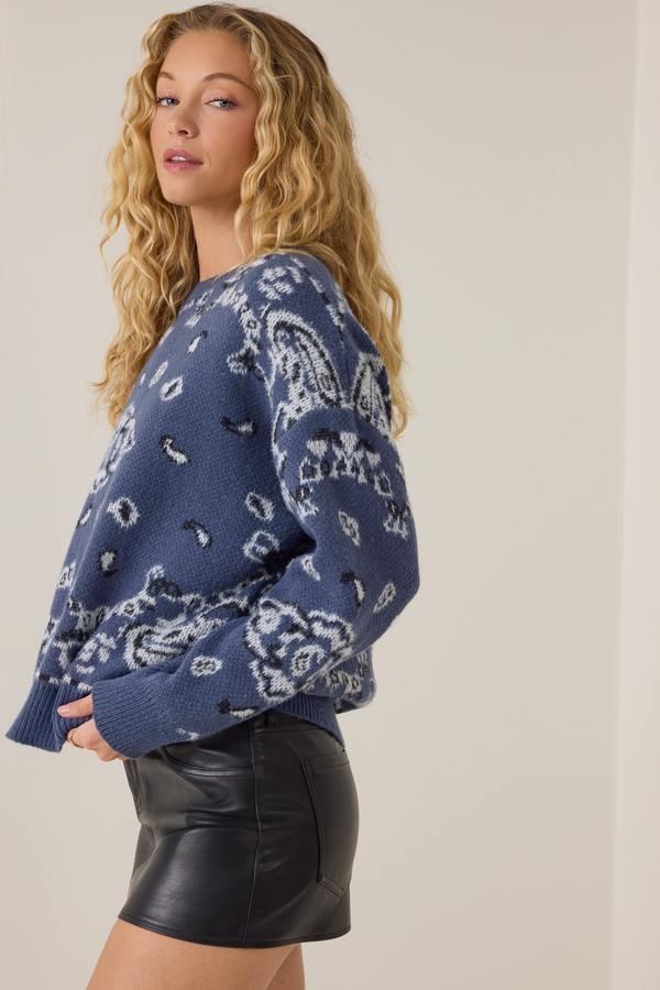Hailey Bandana Sweater Detail 3 - Altar'd State