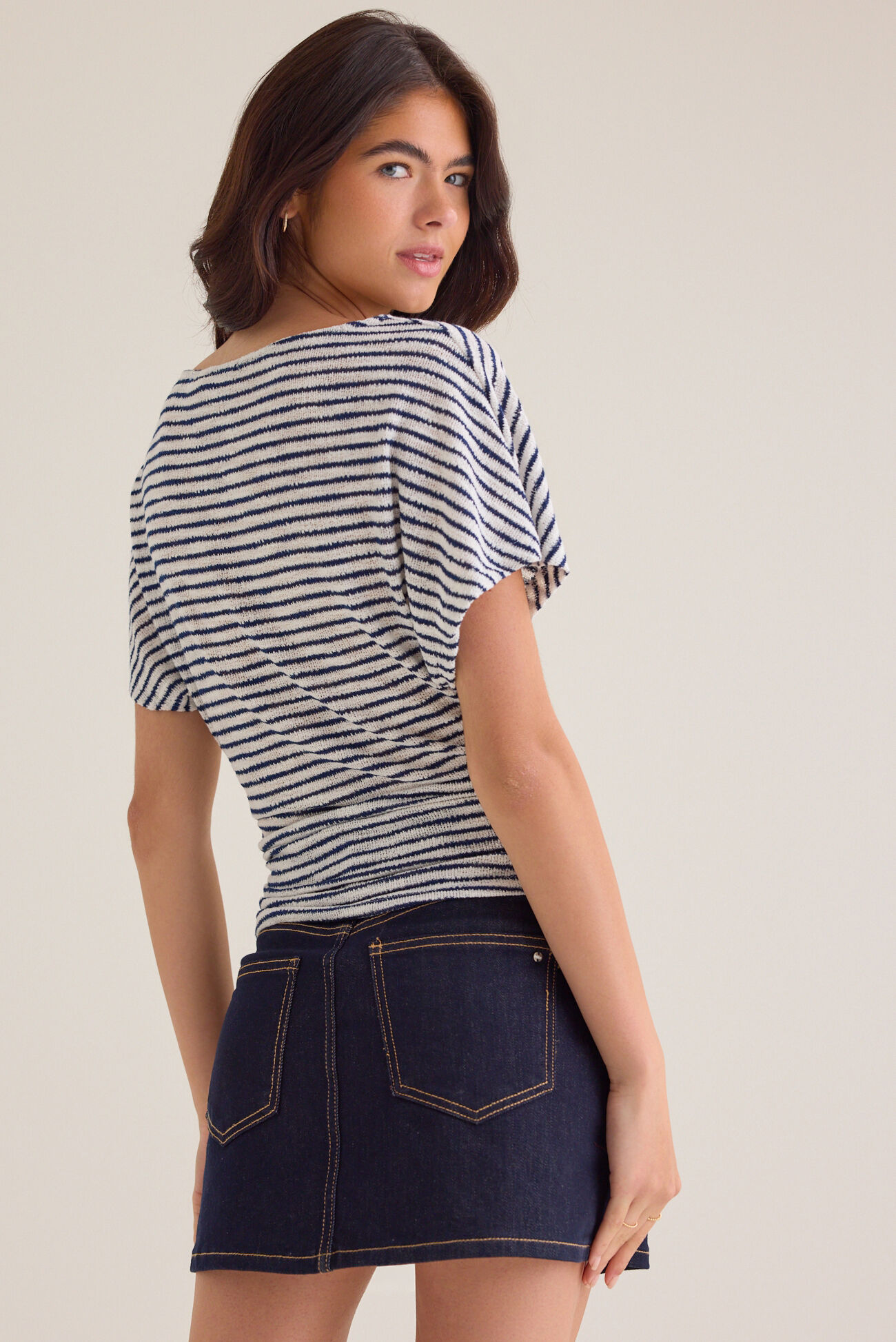 Edith Asymmetrical Stripe Top