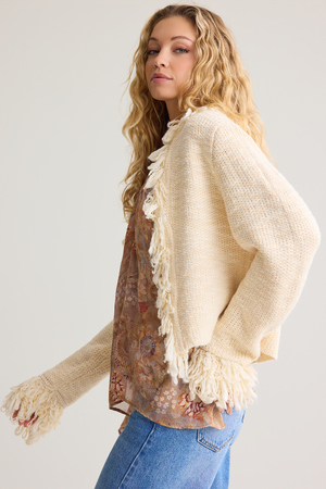 Gabby Fringe Cardigan Sweater - Altar'd State - 