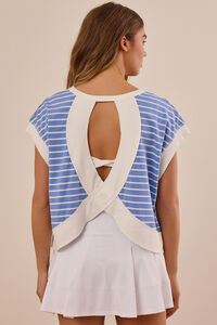 In Motion Stripe Circle Back Tee Detail 2 - Altar'd State