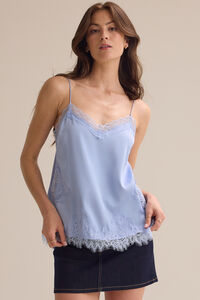 Grace Satin Lace Trim Tank Detail 2 - Altar'd State