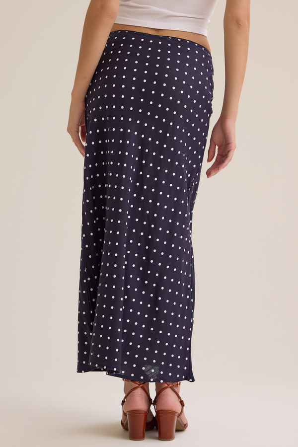 Elodie Polka Dot Linen Maxi Skirt Detail 6 - Altar'd State