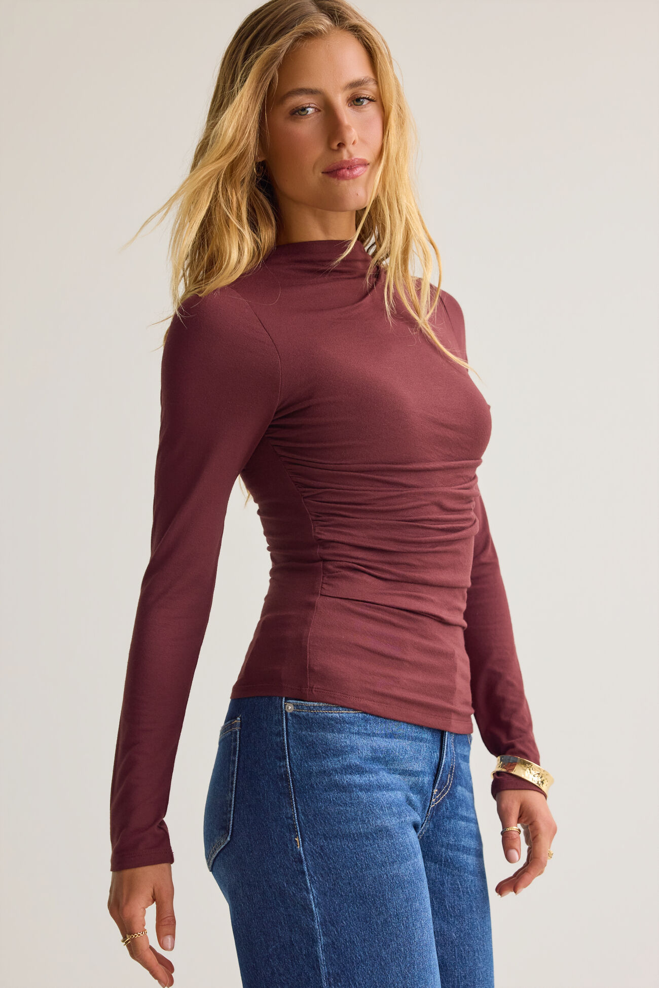 Kenny Ruched Long Sleeve Top
