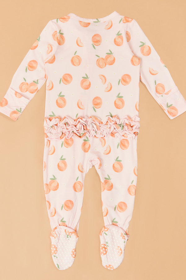 Sweet Peach Ruffle Back Footie Detail 3 - Altar'd State