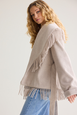 Zoe Fringe Tie Waist Jacket - Altar'd State