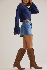 Zoe Denim Mini Skirt Detail 3 - Altar'd State